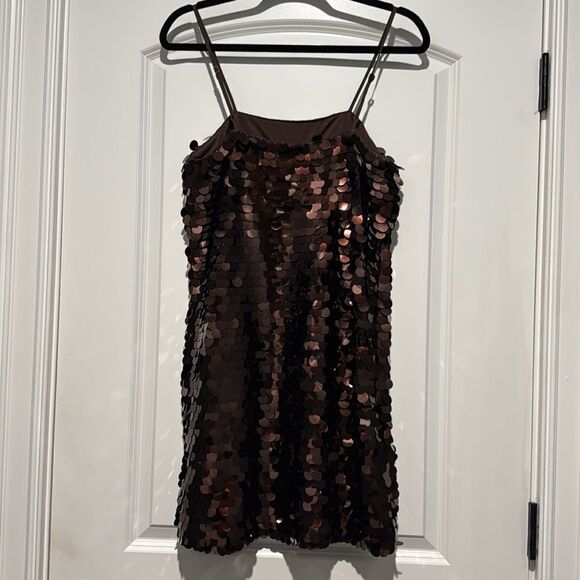 A New Day Brown Sequined Holiday Dress. Sz S - Picture 4 of 4